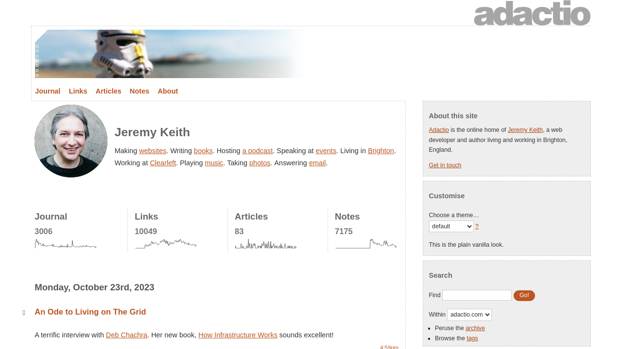 Screenshot of Adactio: Jeremy Keith