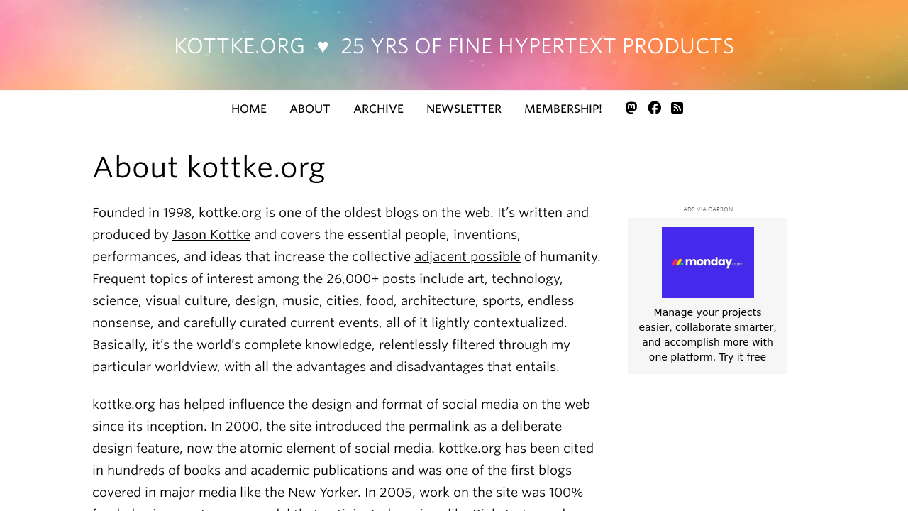 Screenshot of About kottke.org (kottke.org)